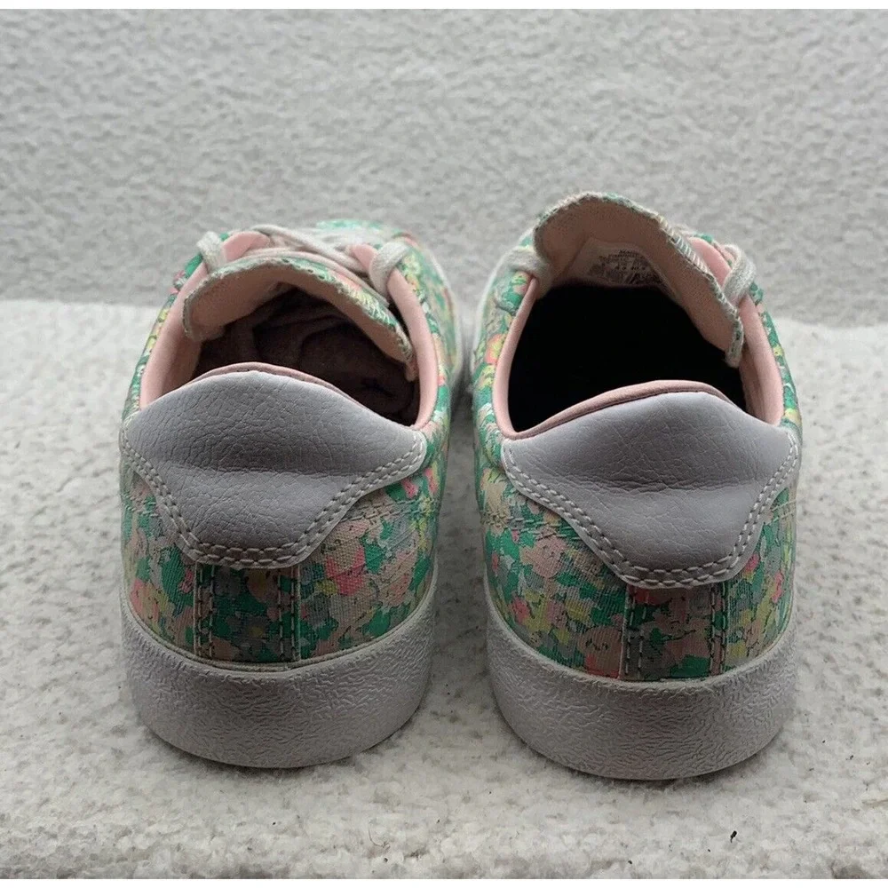 Converse‎ Low Top Sneakers Womens 9 Green Pink Floral Colorful Shoes 555951C